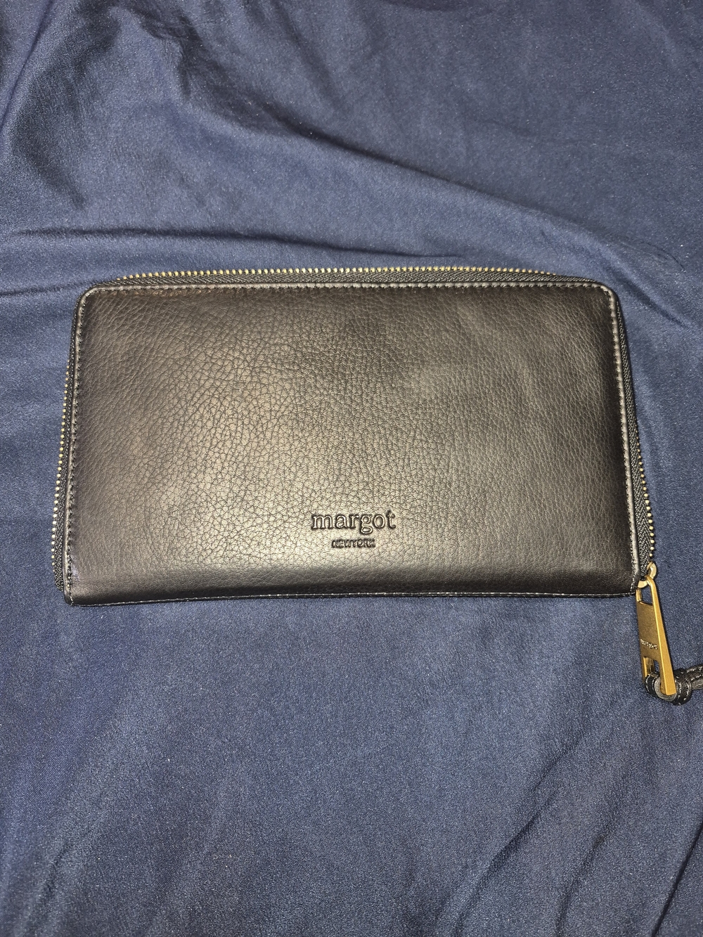 Margot Newyork Genuine Black Leather Zip Wallet
